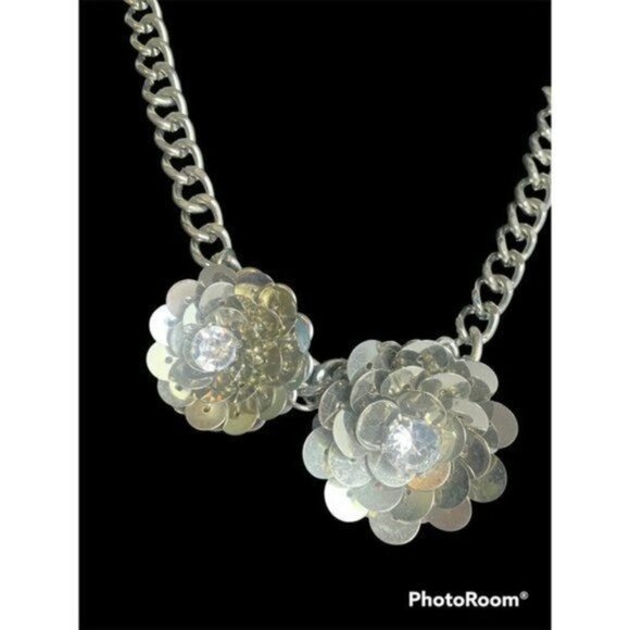 Vera Wang Rhinestone Flower Statement Necklace - Picture 2 of 5